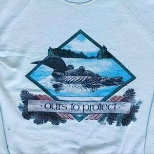 VTG 1990s Loon Print Crew Neck Sweatershirt Size (M)